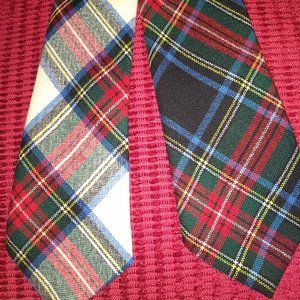 2 for 1 Ties Scottish Plaid 100% wool